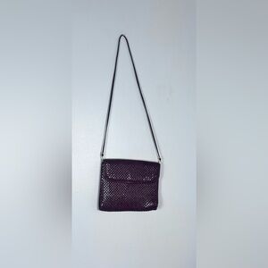 Whiting & Davis Burgundy Metal Mesh  Shoulder Bag. EXC